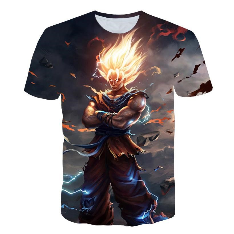 2023 New Arrival Cool Goku Dragon Ball Z 3d T Shirt Summer Fashionable Short Sleeve Tee Tops Men Anime DBZ Harajuku T-Shirts